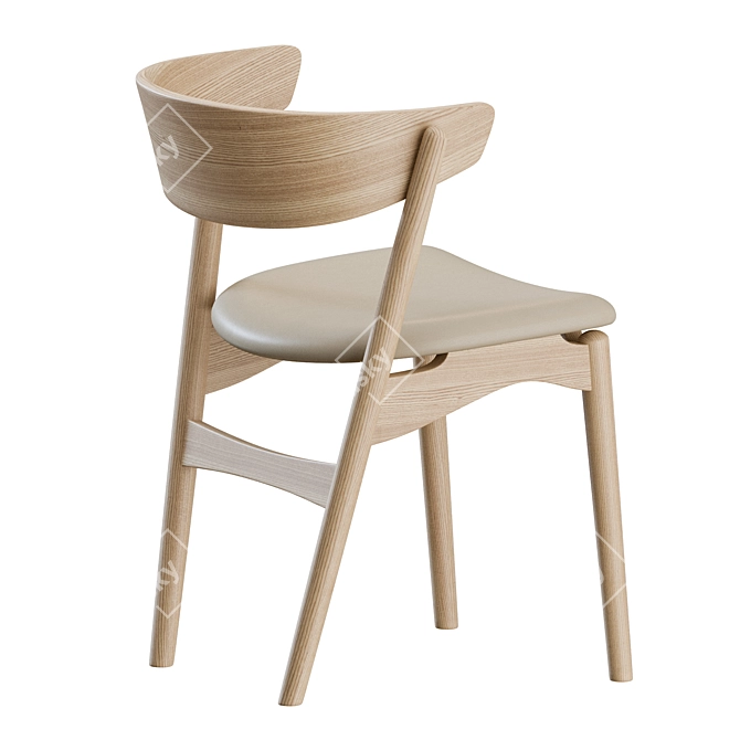 Sleek Sibast Dining Chair 3D model image 6