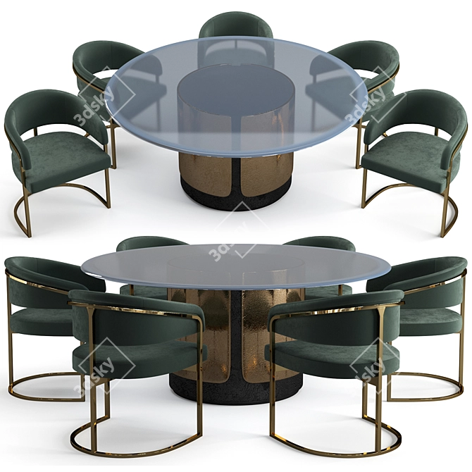 Luxury Visionnaire Dining Set 3D model image 1