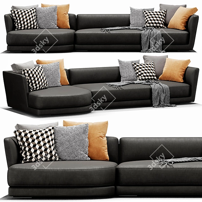 Luxurious Verzelloni Lyndon Chaise Lounge 3D model image 2