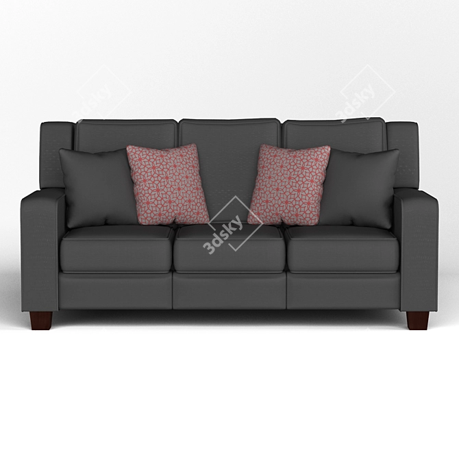 Title: Classic 3-Pillow Fabric Sofa | Corona 3D model image 1