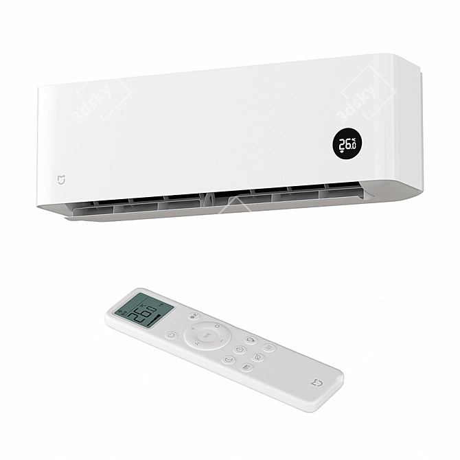 Xiaomi Smart Aircon: Wall-mounted Cooling 3D model image 2