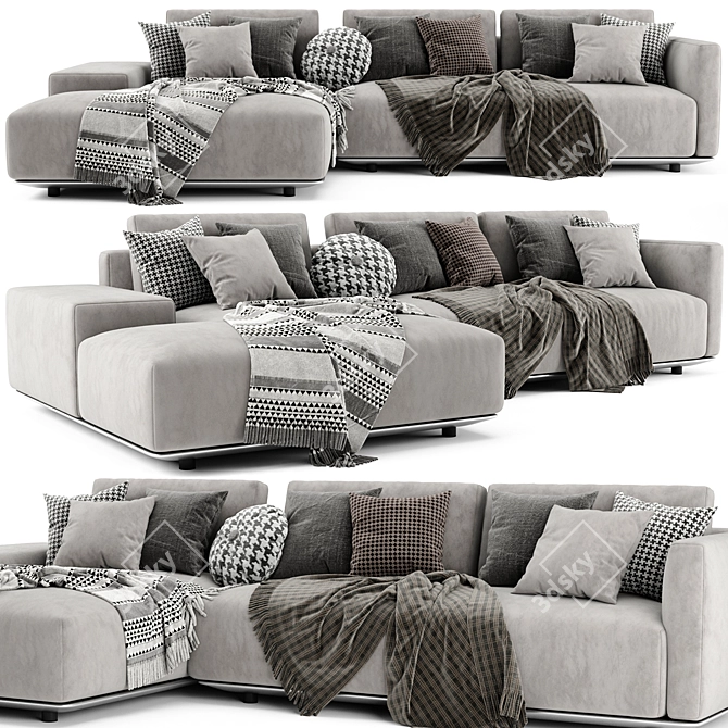 Minimalist Chaise Longue Sofa by Horm 3D model image 1