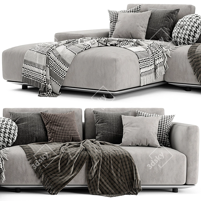Minimalist Chaise Longue Sofa by Horm 3D model image 2