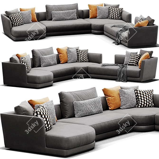 Verzelloni Lyndon Sectional: Elegant & Versatile Seating Solution for Any Space 3D model image 1