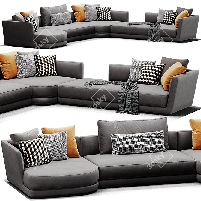 Verzelloni Lyndon Sectional: Elegant & Versatile Seating Solution for Any Space 3D model image 4