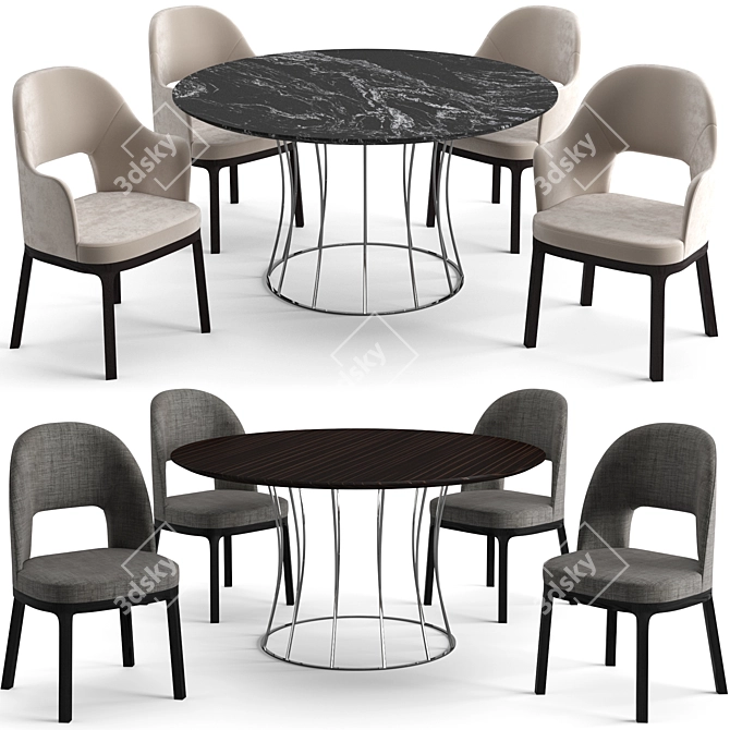 Elegant Flexform Mood Dining Set 3D model image 1