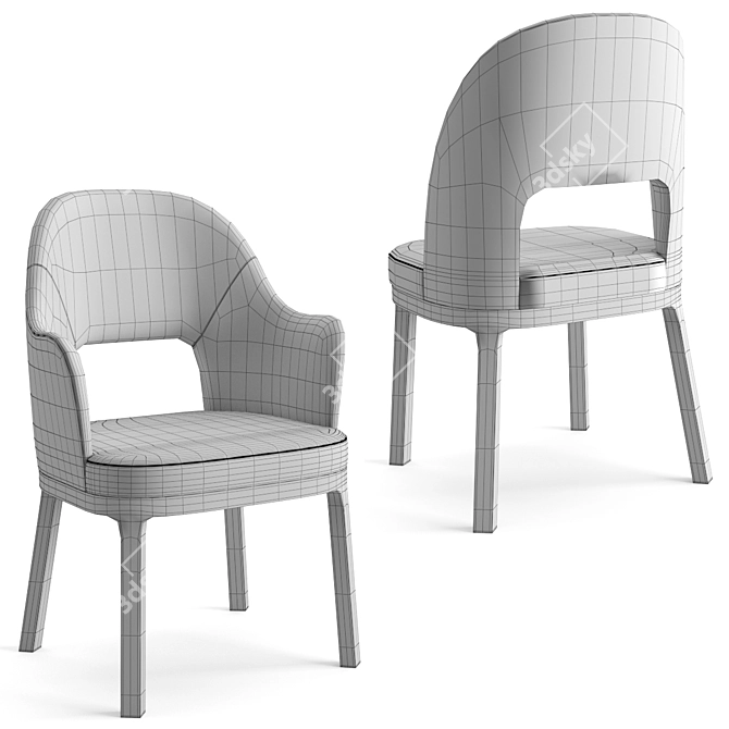 Elegant Flexform Mood Dining Set 3D model image 6