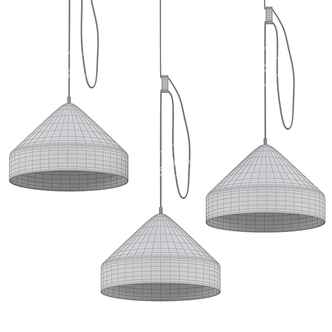 Sleek Brass Lloop Lamp 3D model image 2
