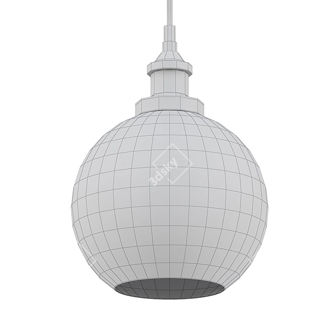 Elegant Amber Glass Pendant 3D model image 2