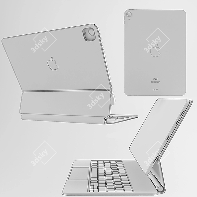 iPad Air 2020 All Colors with Magic Keyboard 3D model image 10