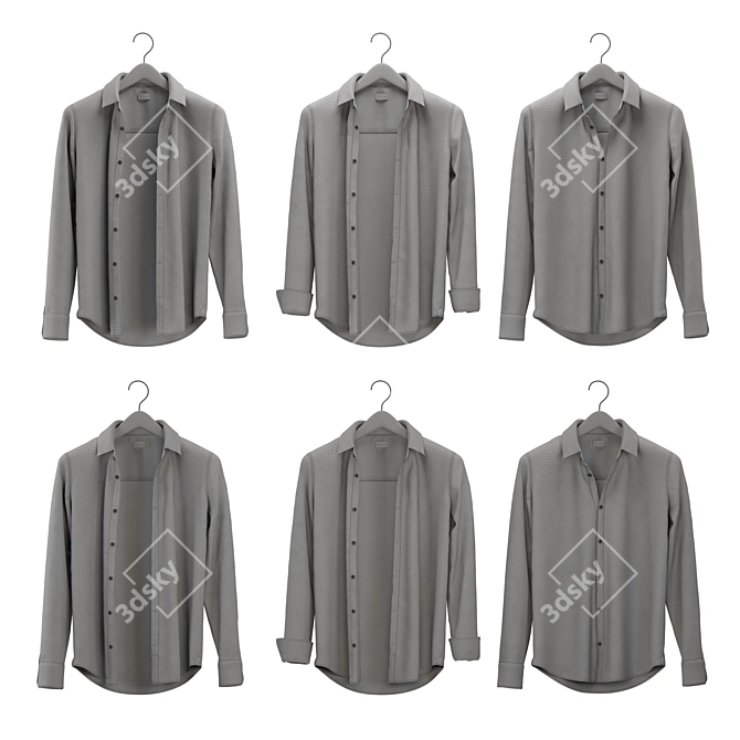 Vibrant Hanger Shirts: High-Quality & Stylish 3D model image 4