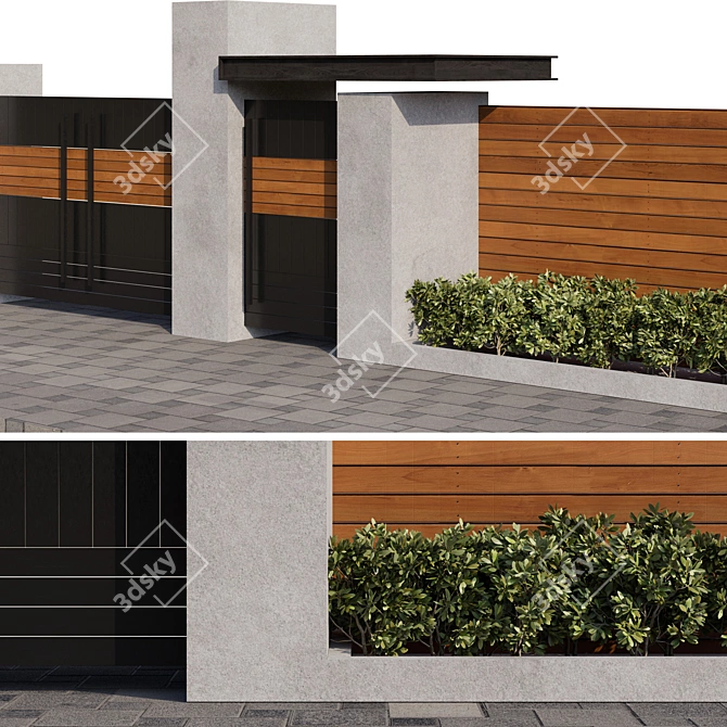 Realistic Gate Model for 3D Rendering 3D model image 3