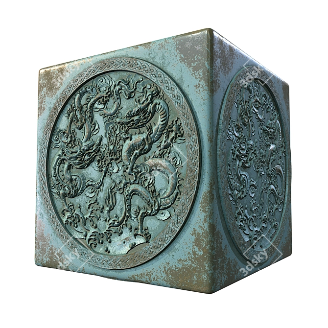 Brass Oxide Dragon Wall Art 3D model image 1