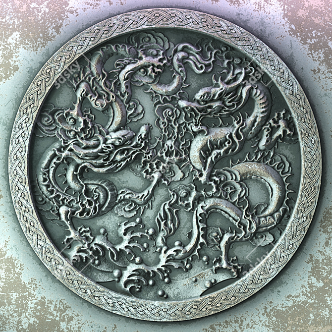 Brass Oxide Dragon Wall Art 3D model image 3