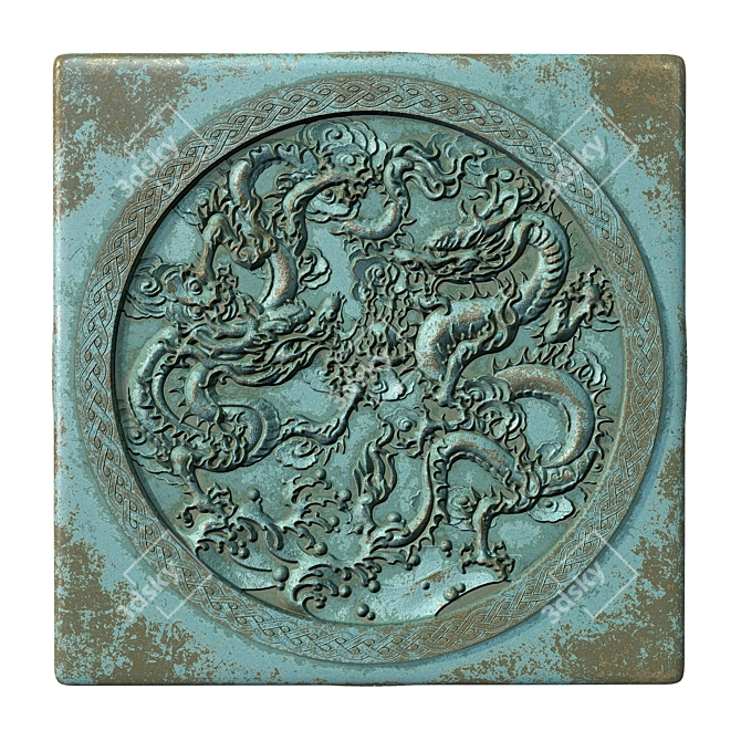 Brass Oxide Dragon Wall Art 3D model image 5