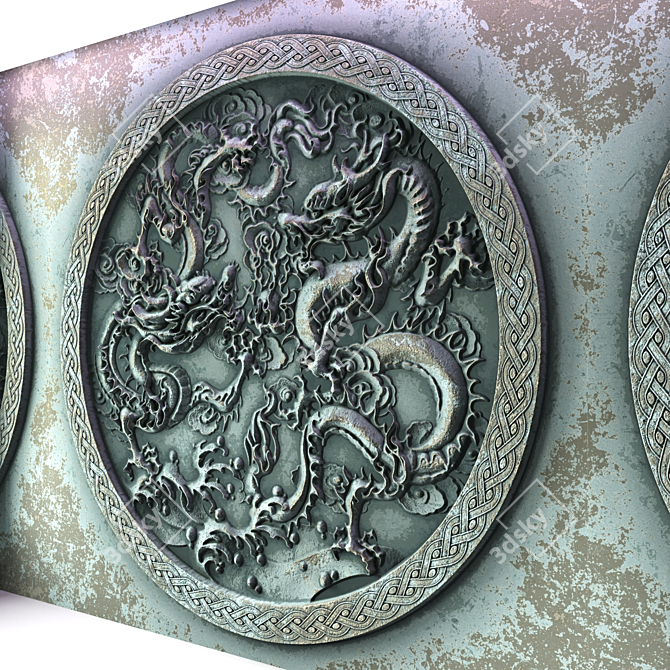 Brass Oxide Dragon Wall Art 3D model image 6