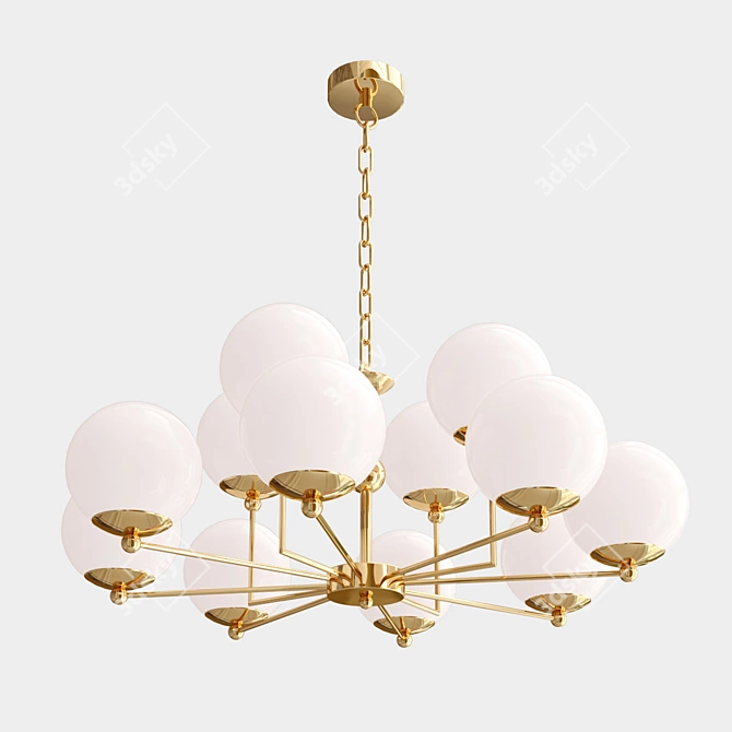 Elegant Undine Ceiling Fan 3D model image 1