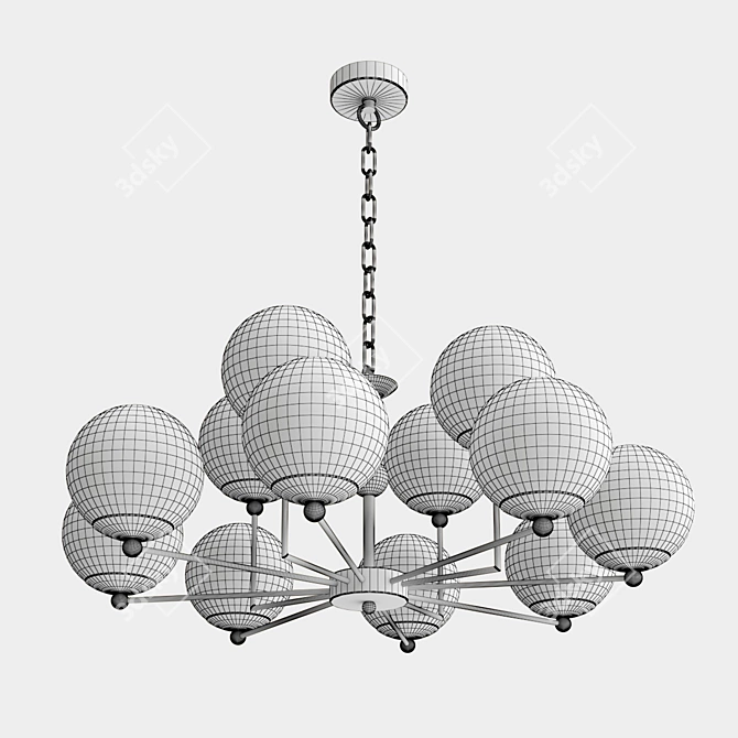 Elegant Undine Ceiling Fan 3D model image 3