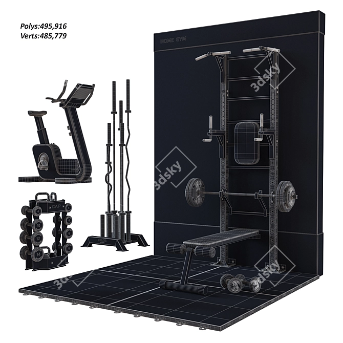 Ultimate GYM Room for Bodybuilding 3D model image 2