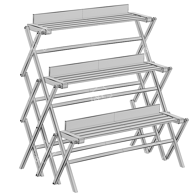 Garden Oasis: 3-Tier Outdoor Folding Shelf 3D model image 3