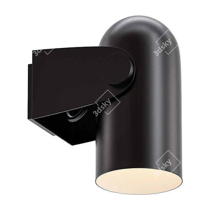 Black Bullet Wall Light 3D model image 1