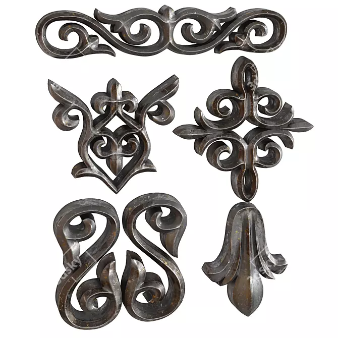 Elegant Trim Ornament 09 3D model image 2