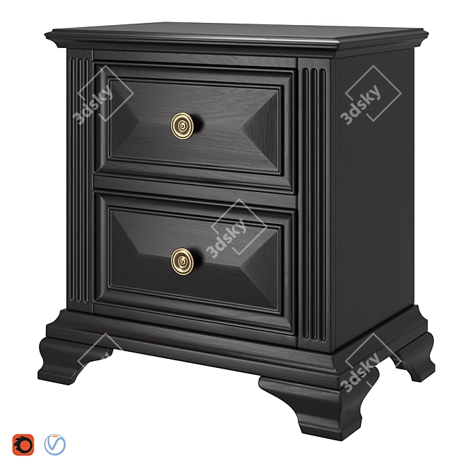 Essential Classic Nightstand 3D model image 1