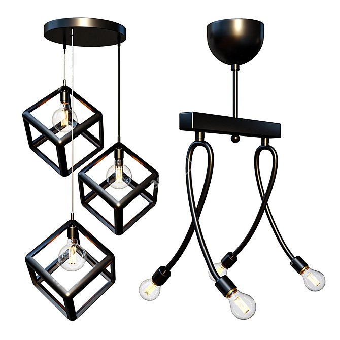 Elegant Selo Chandeliers 3D model image 3