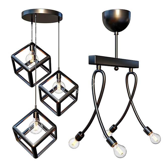 Elegant Selo Chandeliers 3D model image 4