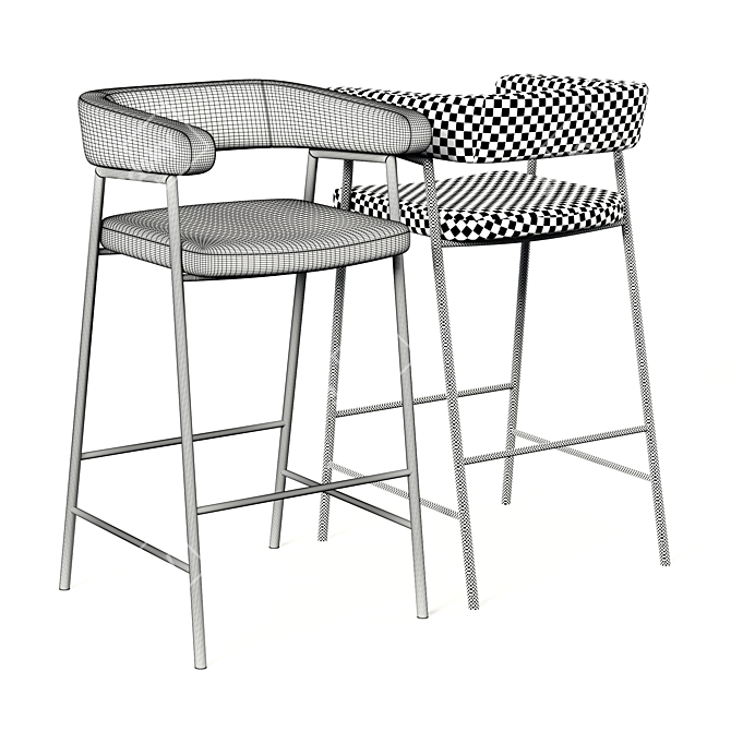 Eternity Swivel Barstool: Sleek and Stylish Seating 3D model image 2