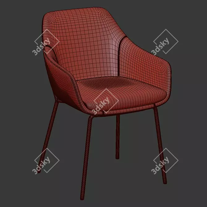 Sleek Savile Tub Dining Chair 3D model image 5