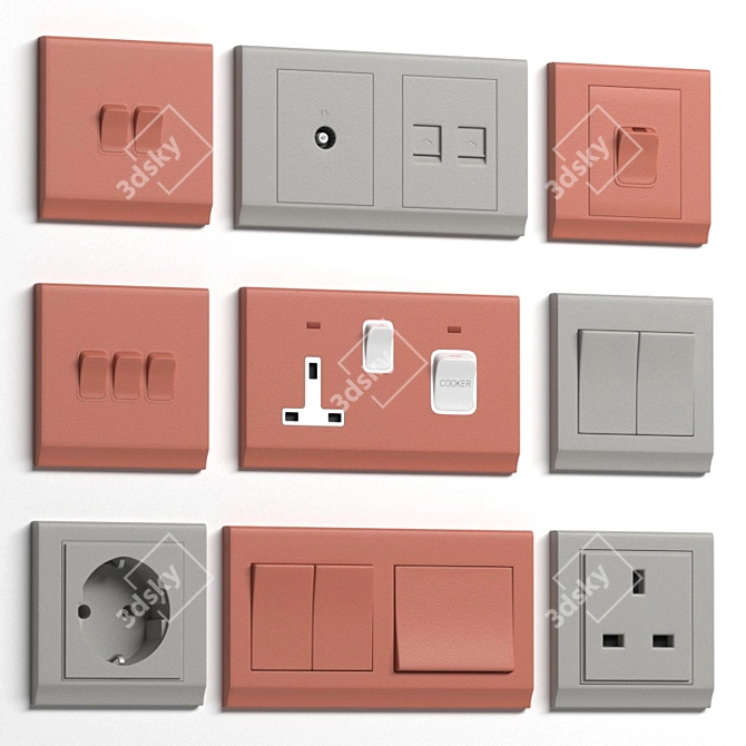 Retrotouch Simplicity Crystal Switches & Sockets 3D model image 1