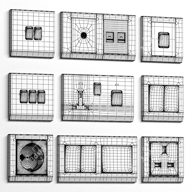 Retrotouch Simplicity Crystal Switches & Sockets 3D model image 4