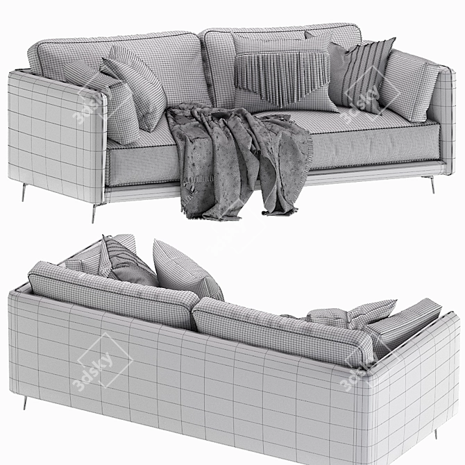 Stylish and Comfortable DItre Italia Sofa 3D model image 7