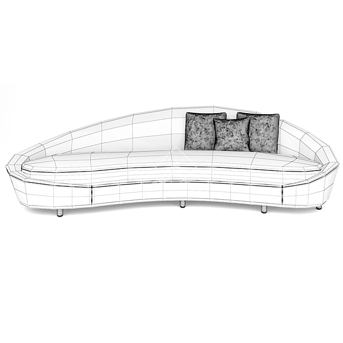 Elegant Curve Sofa Set 3D model image 10