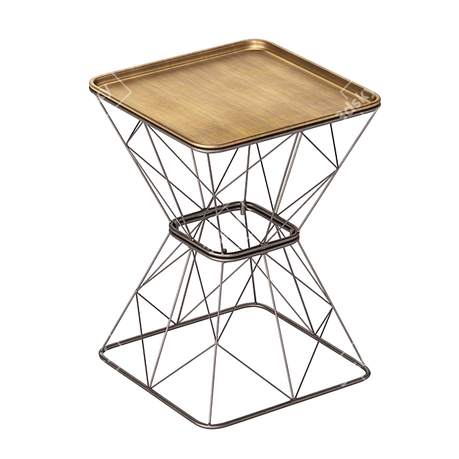 Luxurious Gold Accent Side Table 3D model image 1