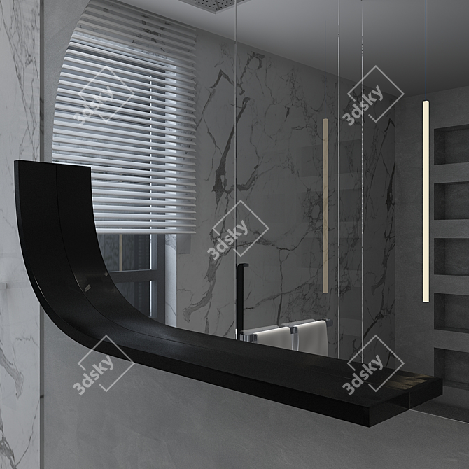 Apika OM Mirror with Shelf 3D model image 6