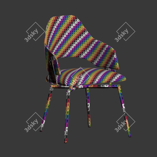 Chic Upholstered Dining Chair: Chloe 3D model image 2