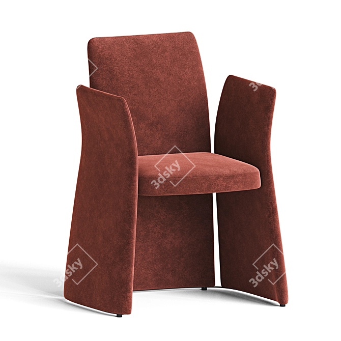 Elegant Madam Dining Armchair 3D model image 2