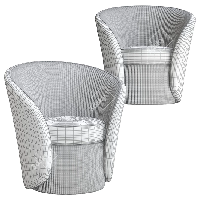 Elegant Blossom Chair 3D model image 2