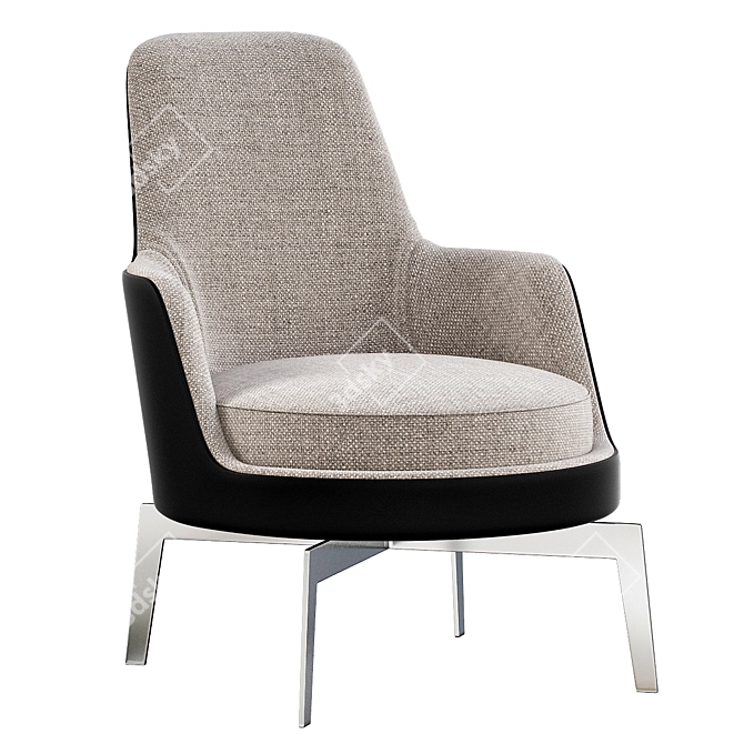 CozyShell Armchair 3D model image 1