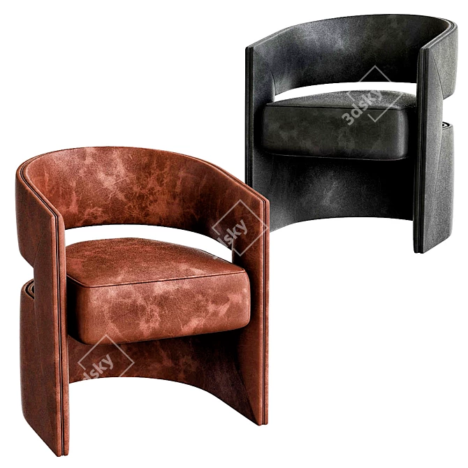Elegant Ergonomic Silla Chair 3D model image 2