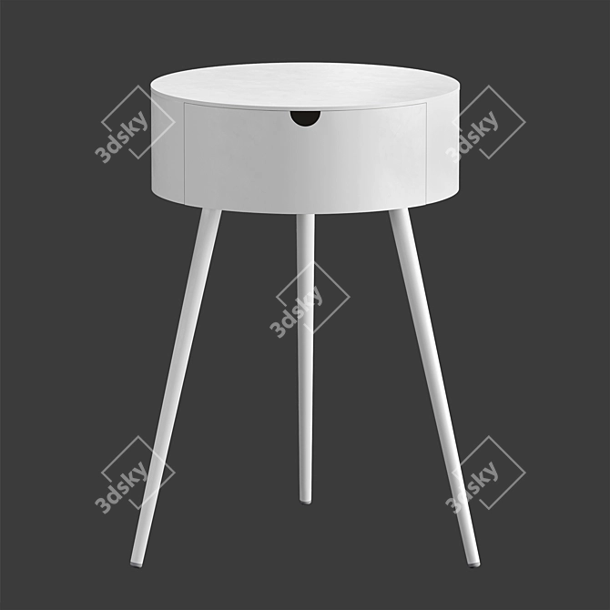 Modern White Bedside Table - West Elm 3D model image 2