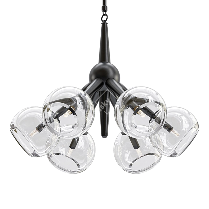 Giotto Burst 0.6: Walnut-Satin Chandelier 3D model image 1