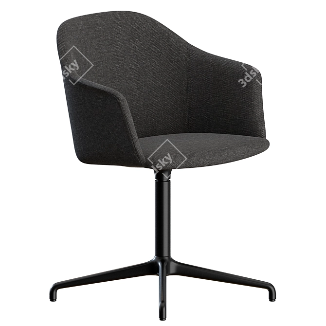 Sleek and Stylish HW40 Armchair 3D model image 2