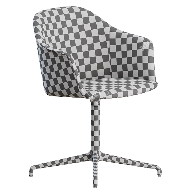 Sleek and Stylish HW40 Armchair 3D model image 4