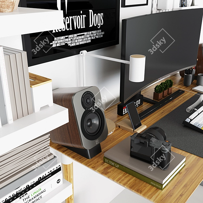 Title: IKEA Workplace Set with Decor & Tech 3D model image 5