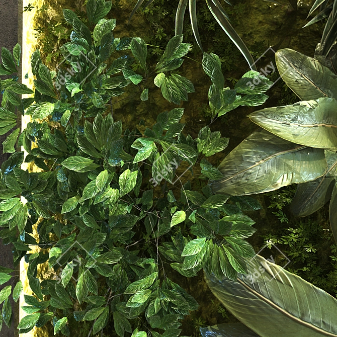 Versatile Green Wall Set 3D model image 3