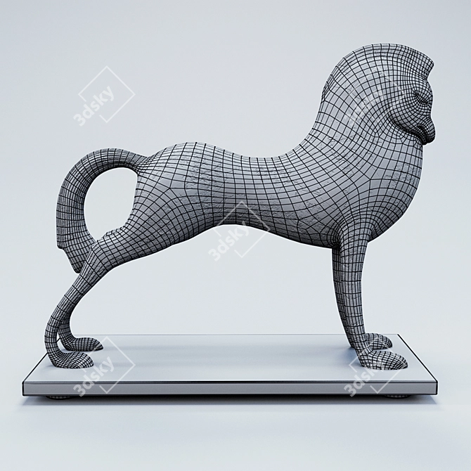 Elegant Horse Statue Accent 3D model image 4