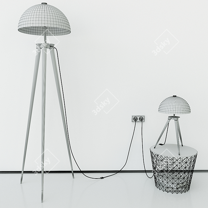 Sleek Coyote Floor Lamp 3D model image 6